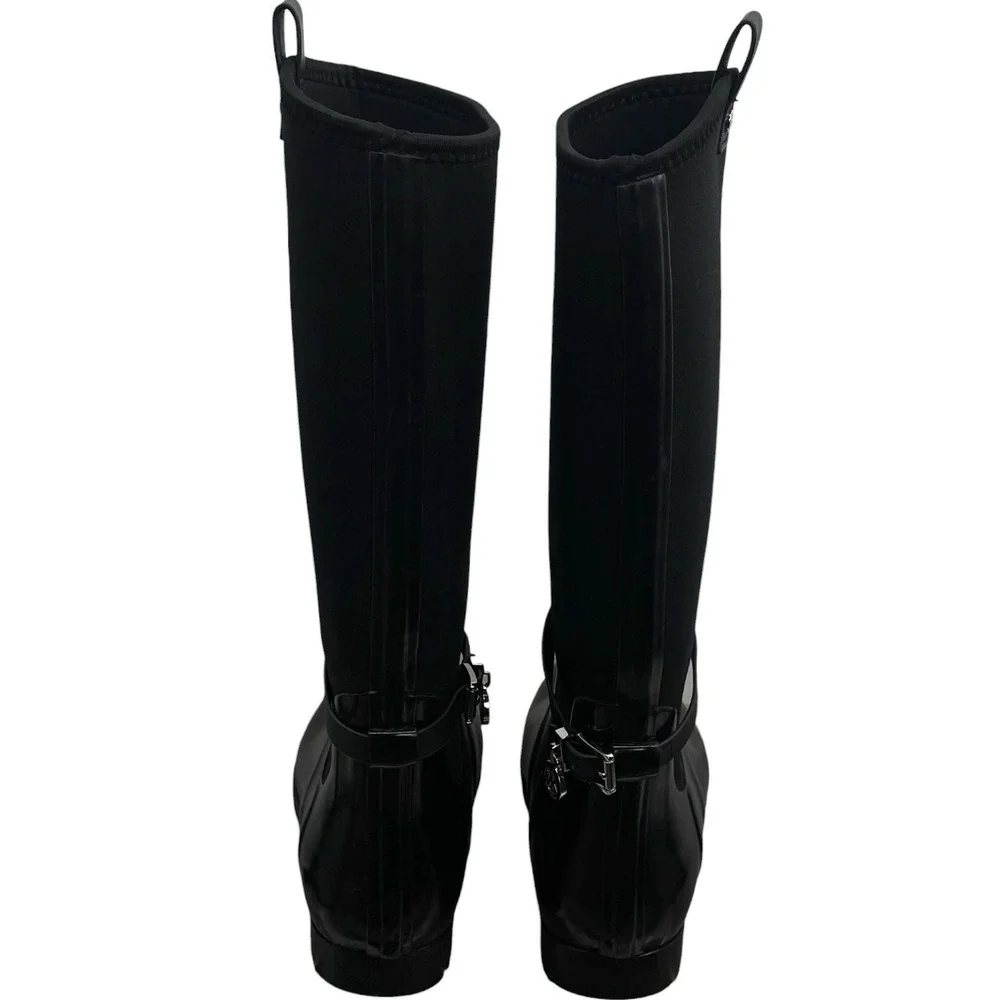 Michael Kors‎ Charm Stretch Calf Black Rain Boots Capsule Comfort Utility 9